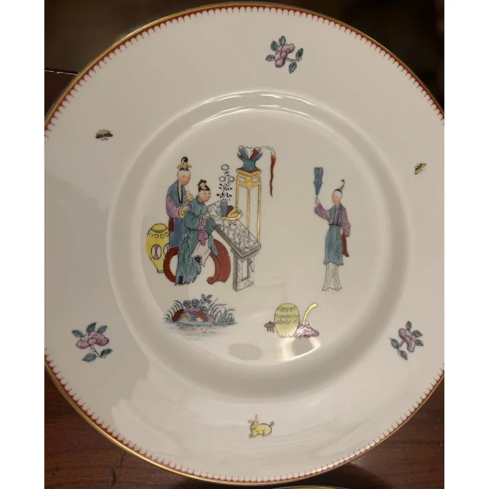 Set 12 Royal Worcester Early Worcester China Reproduction Plates Chinoiserie